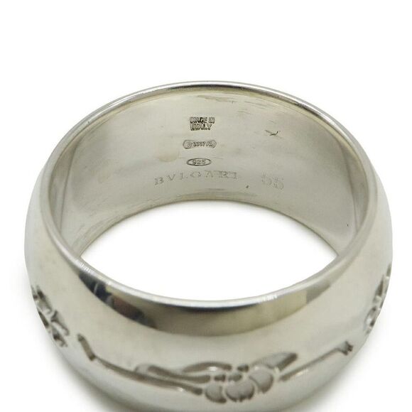 Pre Loved bvlgari Etched Silver Band Ring Women metallic | silver Rings - Picture 5 of 7